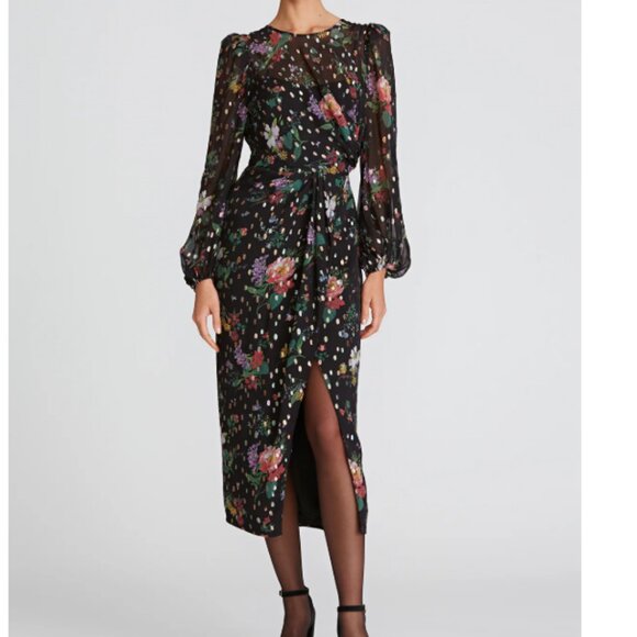 AMUR Dresses & Skirts - Amur Sabine Draped Midi Dress size 0